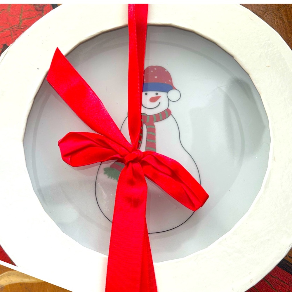 Snowman salad/dessert plates -set of 4